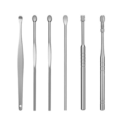 Stainless Steel Ear Pick Set with Keychain Case